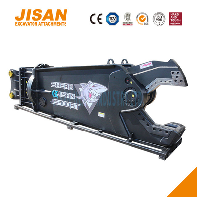 JS400RT এক্সক্যাভেটর মেটাল কাঁচি সর্বোচ্চ দক্ষতা এবং শক্তি জন্য ডিজাইন 360 ডিগ্রী ঘূর্ণন গতি ভালভ এবং 800T কাটা শক্তি
