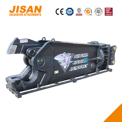 JS400RT এক্সক্যাভেটর মেটাল কাঁচি সর্বোচ্চ দক্ষতা এবং শক্তি জন্য ডিজাইন 360 ডিগ্রী ঘূর্ণন গতি ভালভ এবং 800T কাটা শক্তি