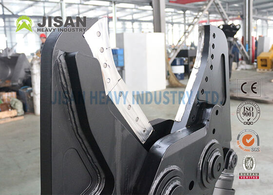 ৩৬০ ডিগ্রি হাইড্রোলিক ঘূর্ণন এবং প্রতিস্থাপনযোগ্য ব্লেড সহ খননকারী ধাতব কাঁচিগুলি ধ্বংস ও পুনর্ব্যবহারের জন্য অপারেশন